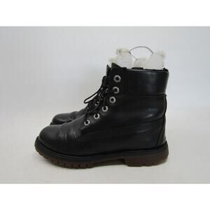 Timberland Womens Size 7 M Black Leather Lace Up Ankle Fashion Boots Bootie